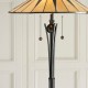 51266-001 Satin Black 2 Light Floor Lamp with Tiffany Glass