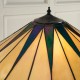 51266-001 Satin Black 2 Light Floor Lamp with Tiffany Glass