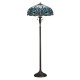 51268-001 Satin Black 2 Light Floor Lamp with Tiffany Glass