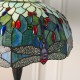 51268-001 Satin Black 2 Light Floor Lamp with Tiffany Glass