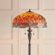 51269-001 Satin Black 2 Light Floor Lamp with Tiffany Glass