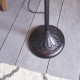 51269-001 Satin Black 2 Light Floor Lamp with Tiffany Glass
