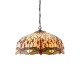 51346-001 Satin Black 3 Light Pendant with Tiffany Glass