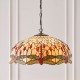 51346-001 Satin Black 3 Light Pendant with Tiffany Glass