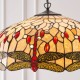 51346-001 Satin Black 3 Light Pendant with Tiffany Glass