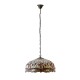 51346-001 Satin Black 3 Light Pendant with Tiffany Glass