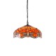 51490-001 Satin Black 3 Light Pendant with Tiffany Glass