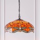 51490-001 Satin Black 3 Light Pendant with Tiffany Glass