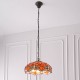 51490-001 Satin Black 3 Light Pendant with Tiffany Glass
