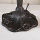 51738-001 Satin Black 2 Light Small Table Lamp with Tiffany Glass
