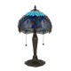 51738-001 Satin Black 2 Light Small Table Lamp with Tiffany Glass