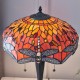 51583-001 Satin Black 2 Light Medium Table Lamp with Tiffany Glass