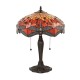51583-001 Satin Black 2 Light Medium Table Lamp with Tiffany Glass