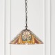 51442-001 Satin Black Pendant with Tiffany Glass