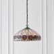 51443-001 Satin Black Pendant with Tiffany Glass