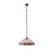 51443-001 Satin Black Pendant with Tiffany Glass