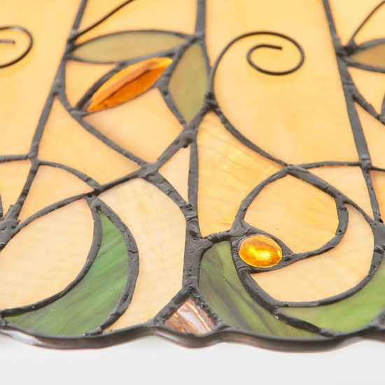 51350-001 Satin Black 3 Light Pendant with Tiffany Glass