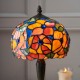 51747-001 Satin Black Small Table Lamp with Tiffany Glass