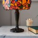 51747-001 Satin Black Small Table Lamp with Tiffany Glass
