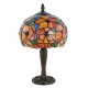 51747-001 Satin Black Small Table Lamp with Tiffany Glass