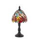 51654-001 Satin Black Mini Table Lamp with Tiffany Glass