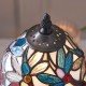 51654-001 Satin Black Mini Table Lamp with Tiffany Glass