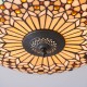 51336-001 Satin Black 2 Light Flush with Tiffany Glass
