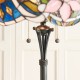 51276-001 Satin Black 2 Light Floor Lamp with Tiffany Glass