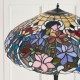 51276-001 Satin Black 2 Light Floor Lamp with Tiffany Glass