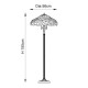 51276-001 Satin Black 2 Light Floor Lamp with Tiffany Glass