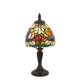 51658-001 Satin Black Mini Table Lamp with Tiffany Glass