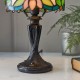 51658-001 Satin Black Mini Table Lamp with Tiffany Glass