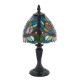 51658-001 Satin Black Mini Table Lamp with Tiffany Glass