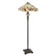 51283-001 Satin Black 2 Light Floor Lamp with Tiffany Glass