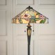 51283-001 Satin Black 2 Light Floor Lamp with Tiffany Glass