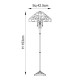51283-001 Satin Black 2 Light Floor Lamp with Tiffany Glass
