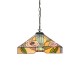 51351-001 Satin Black 3 Light Pendant with Tiffany Glass