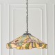 51351-001 Satin Black 3 Light Pendant with Tiffany Glass