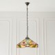 51351-001 Satin Black 3 Light Pendant with Tiffany Glass