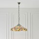51351-001 Satin Black 3 Light Pendant with Tiffany Glass