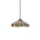 51451-001 Satin Black Pendant with Tiffany Glass