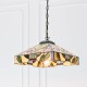 51451-001 Satin Black Pendant with Tiffany Glass