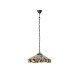 51451-001 Satin Black Pendant with Tiffany Glass