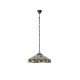 51451-001 Satin Black Pendant with Tiffany Glass