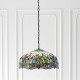51352-001 Satin Black 3 Light Pendant with Tiffany Glass