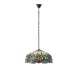 51352-001 Satin Black 3 Light Pendant with Tiffany Glass