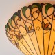 51340-001 Satin Black 2 Light Semi Flush with Tiffany Glass