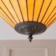 51340-001 Satin Black 2 Light Semi Flush with Tiffany Glass