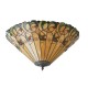 51340-001 Satin Black 2 Light Semi Flush with Tiffany Glass