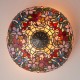 51471-001 Satin Black 2 Light Flush with Tiffany Glass